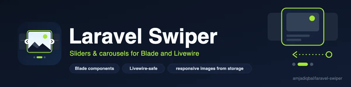 Laravel Swiper: Swiper sliders, carousels and image galleries for Laravel as Blade components.