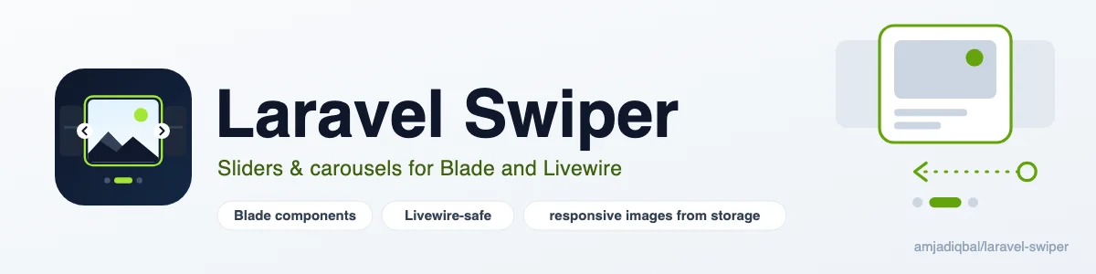 Laravel Swiper: Swiper sliders, carousels and image galleries for Laravel as Blade components.