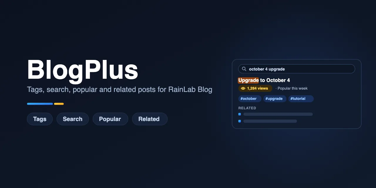 BlogPlus: Tags, search, popular and related posts for RainLab Blog on October CMS 4.x.